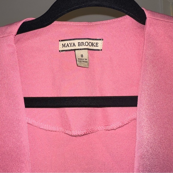Maya Brooke Pink Salmon Dress coat - Picture 3 of 3